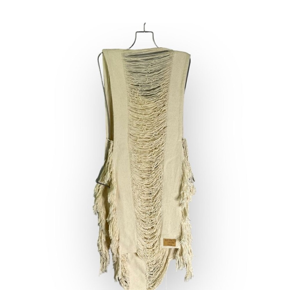 Lolita Lolita Tulum Follow That Dream Poncho Beach Cover Up Natural Woven Fabric